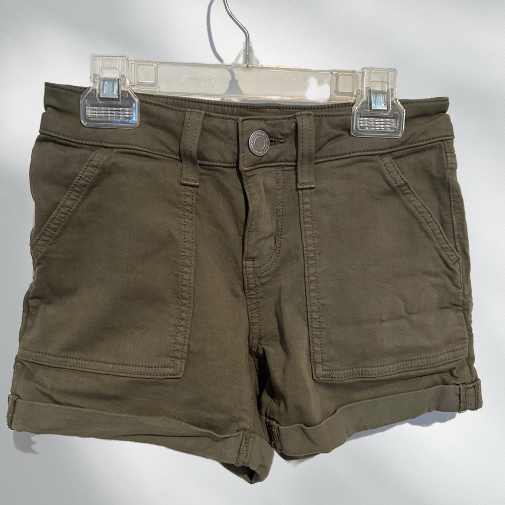 SO GoodLife Olive Green Juniors Jean Shorts